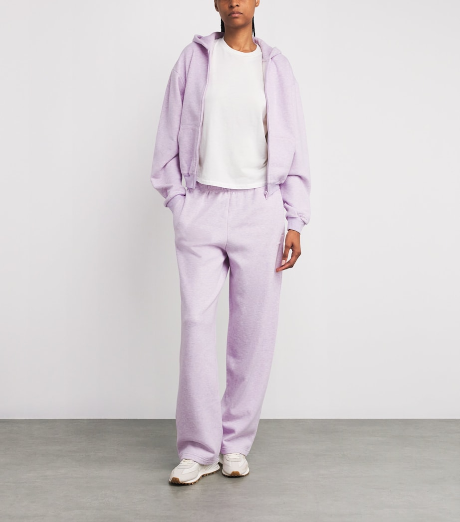 Cotton-Blend Fleece Straight Sweatpants PURPLE HEATHER Image 2