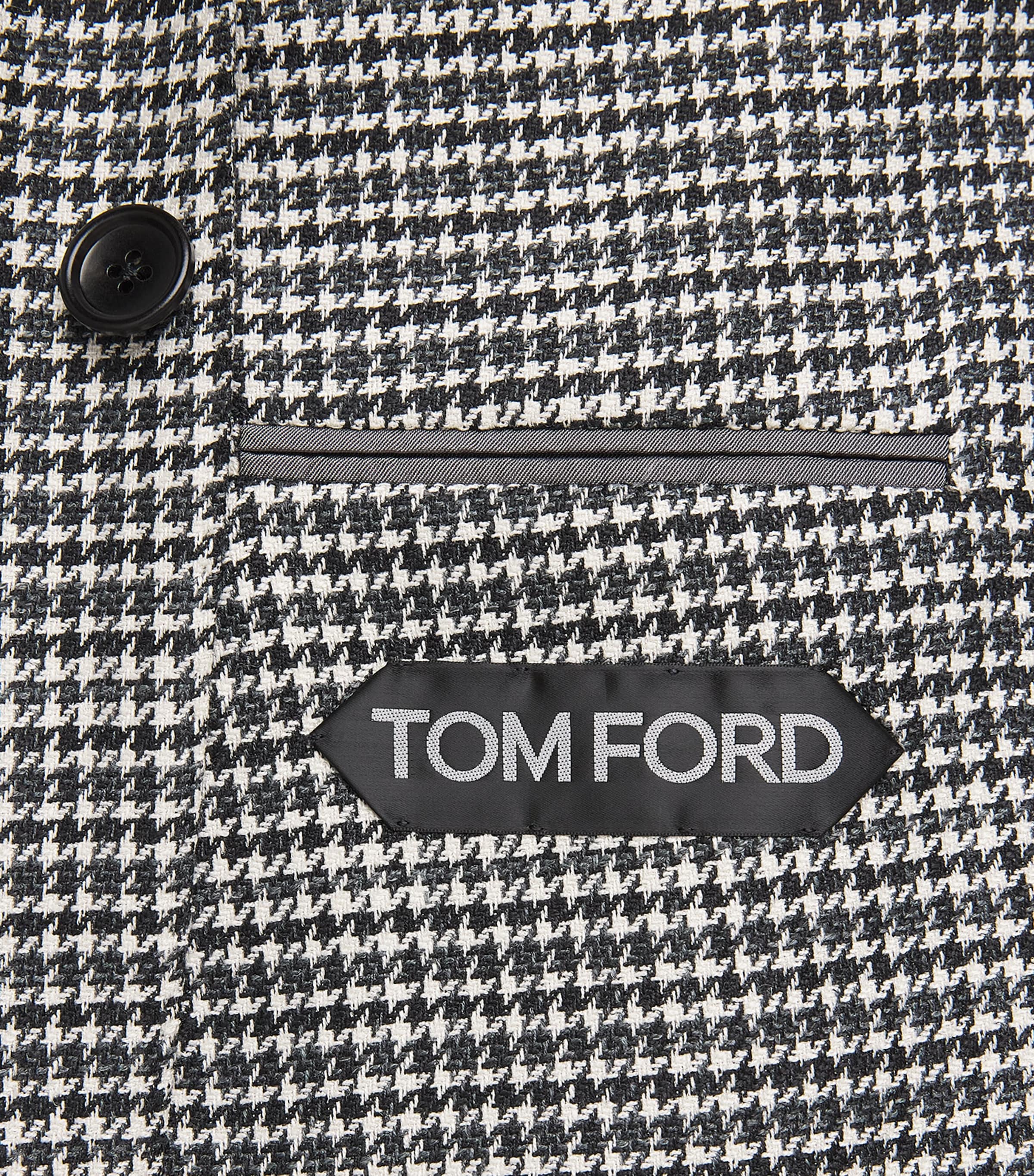 TOM FORD Mens Wool-Blend Houndstooth Shelton Blazer Nwa Image 6