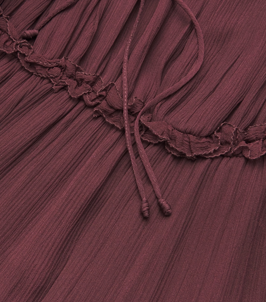 Silk Ruffled Nan Midi Dress MAHOGANY Image 5