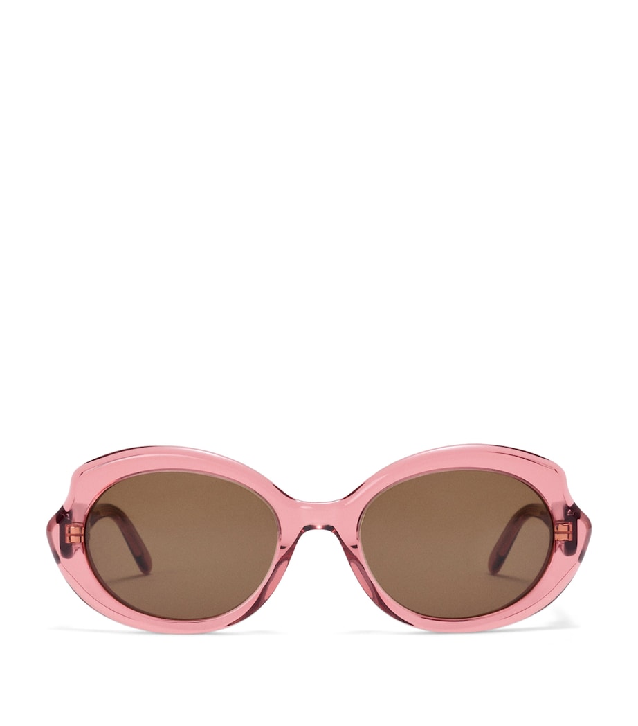 LOEWE Mini Oval Sunglasses Transparent Coral Image 1