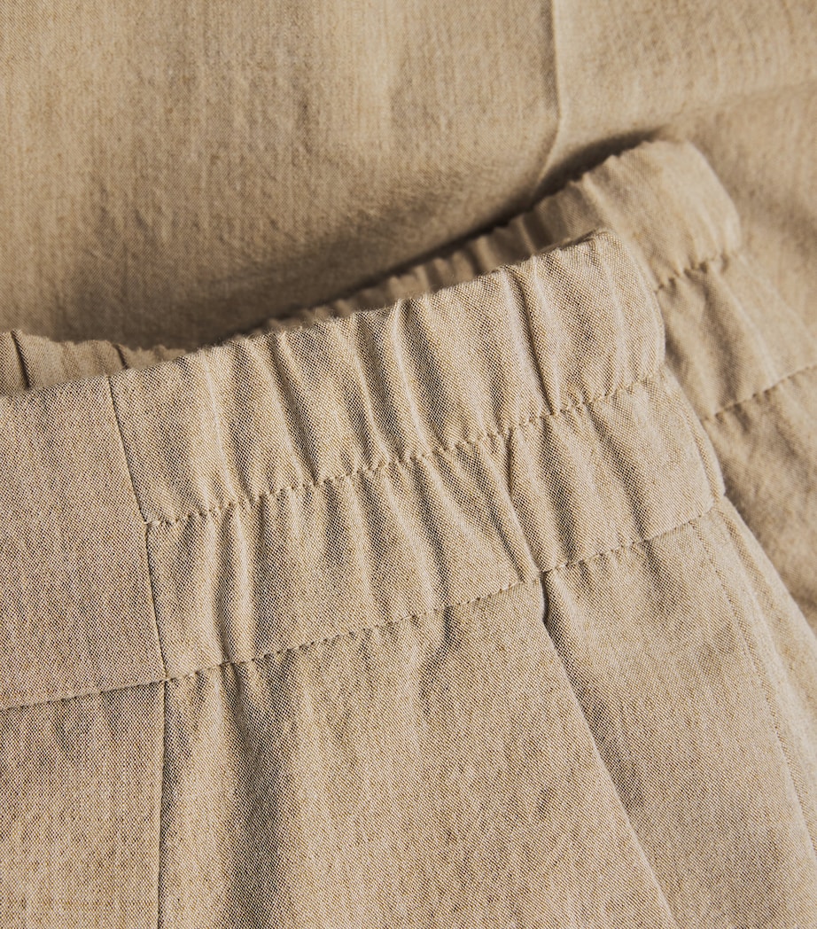 Virgin Wool-Cotton Drawstring Trousers DUNE PEARL Image 5
