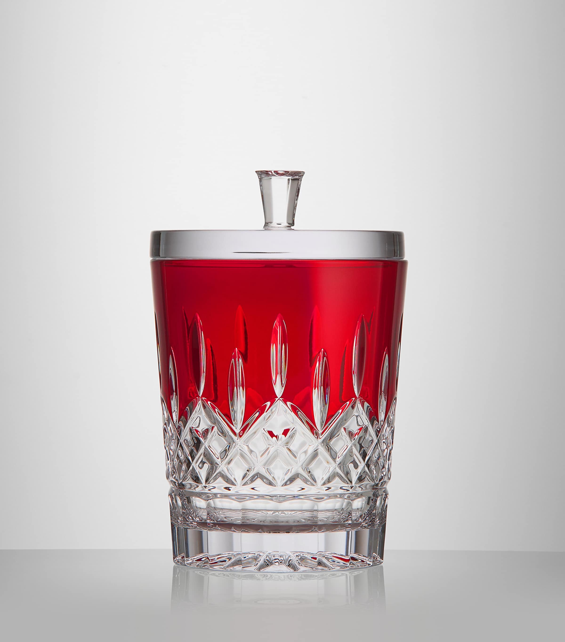 Crystal Lismore Biscuit Barrel RED Image 3