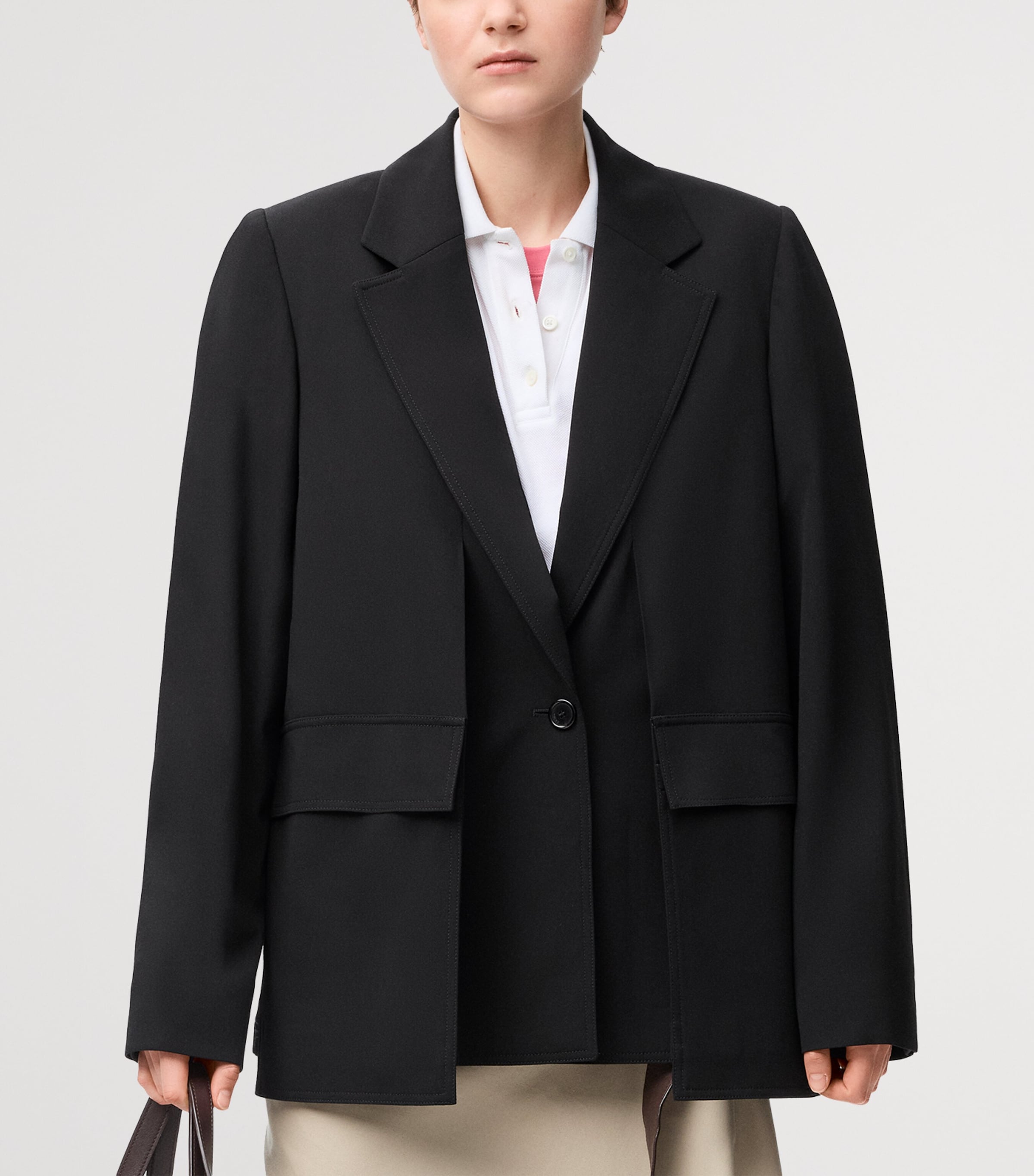 Wool Deconstructed Blazer BLACK Image 3