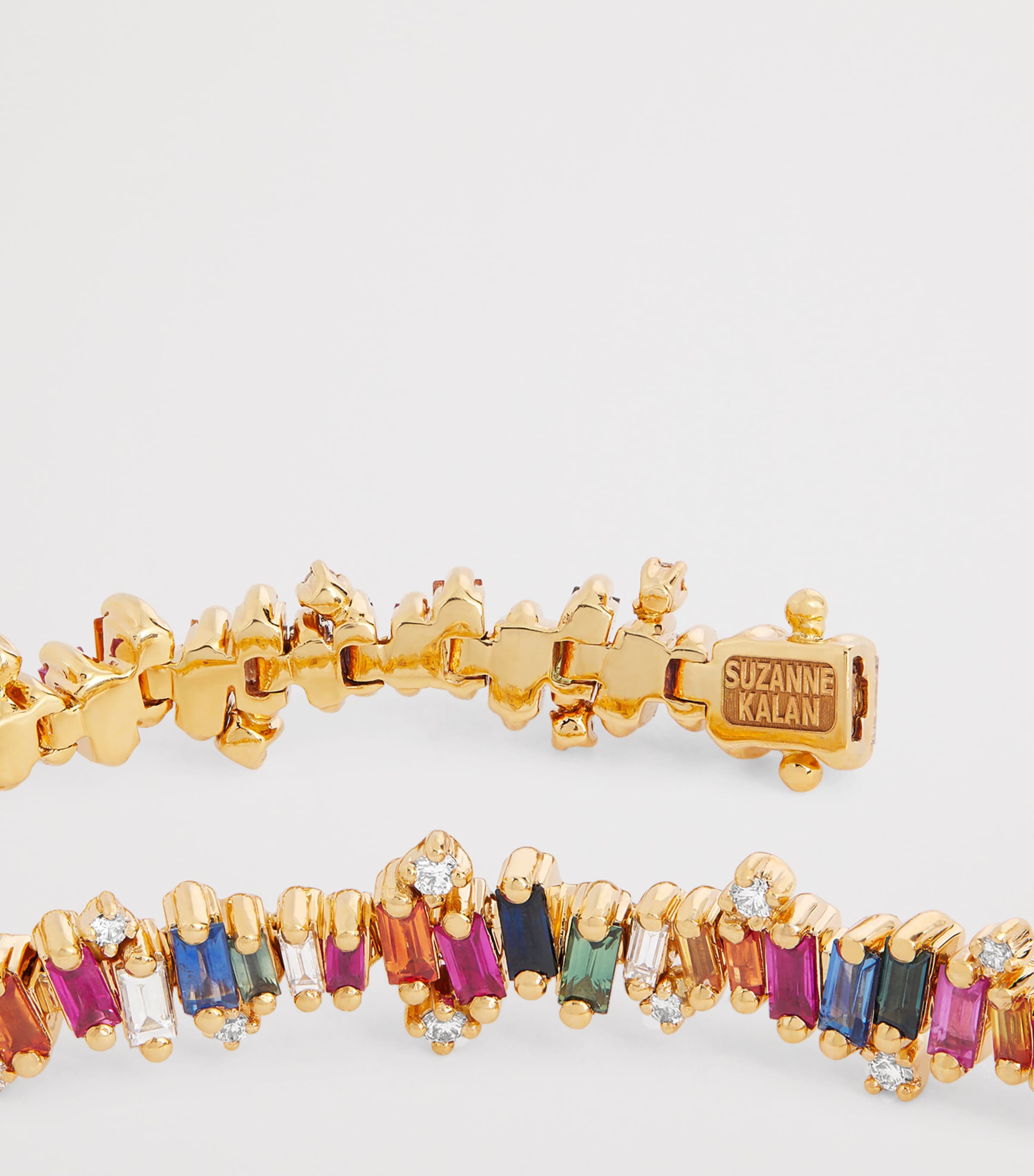Suzanne Kalan Yellow Gold, Diamond and Rainbow Sapphire Bold Burst Tennis Bracelet Yg/rs Image 5