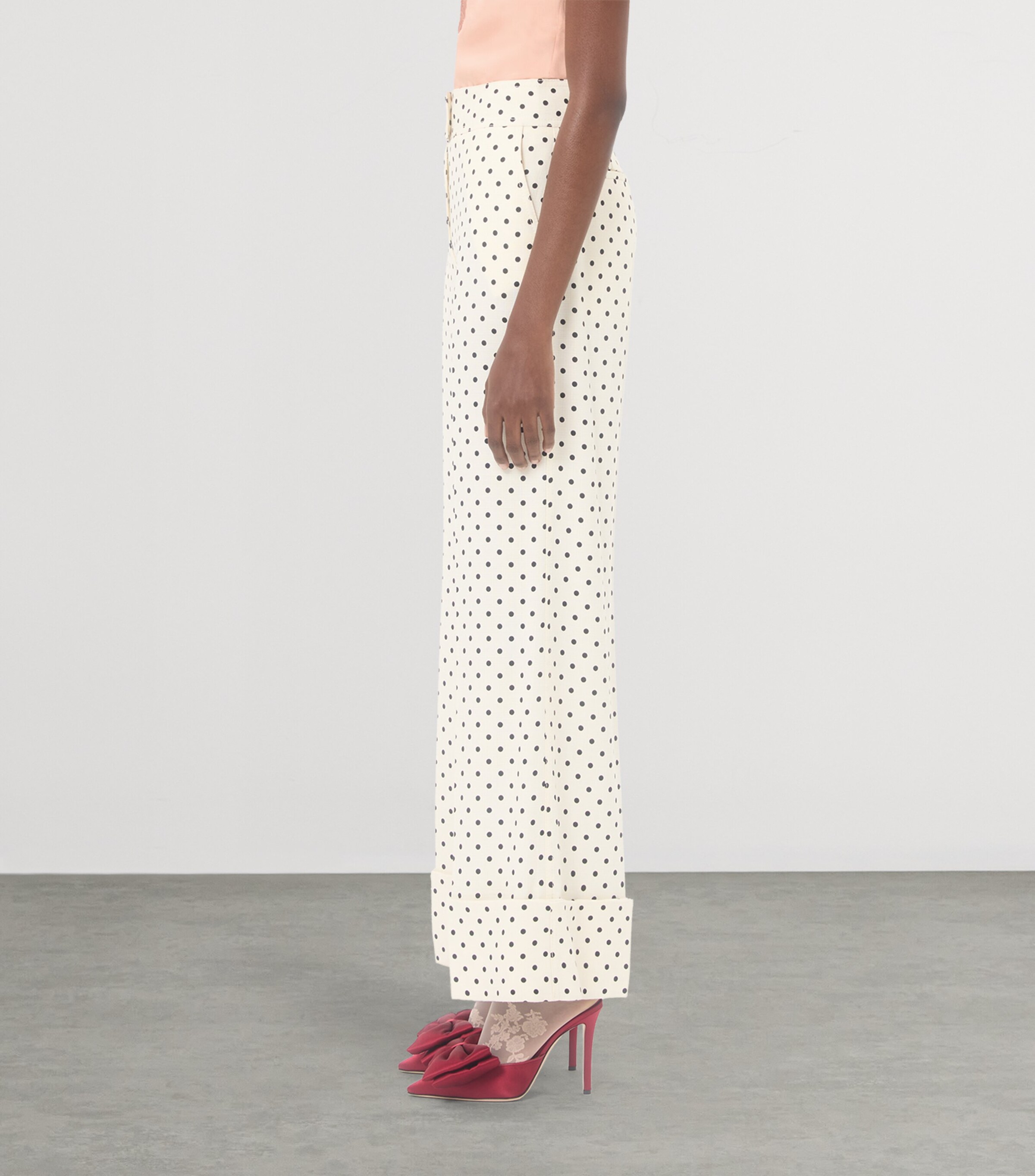 Polka Dot Wide-Leg Trousers R8E Image 3