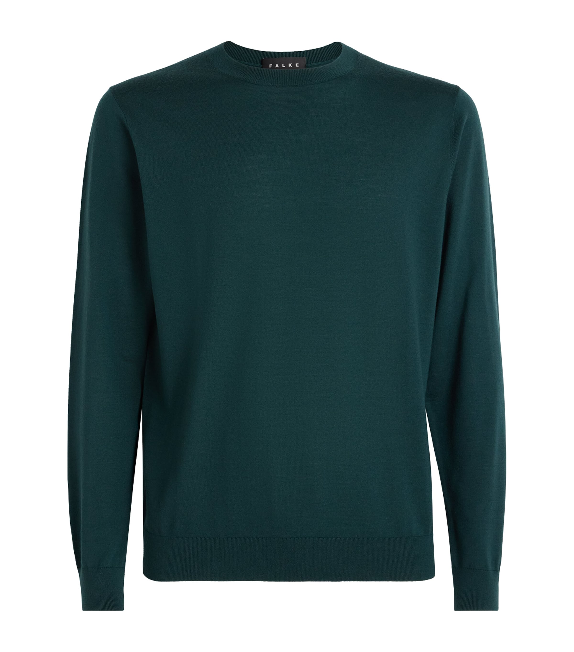 Falke Mens Ultrafine Merino Wool Sweater Forest Image 1
