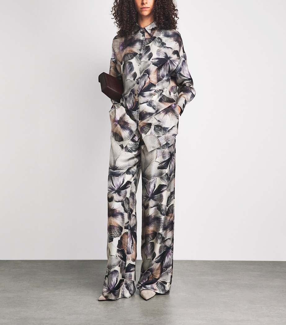 Agnona Womens Silk Printed Shirt Mauve Image 2