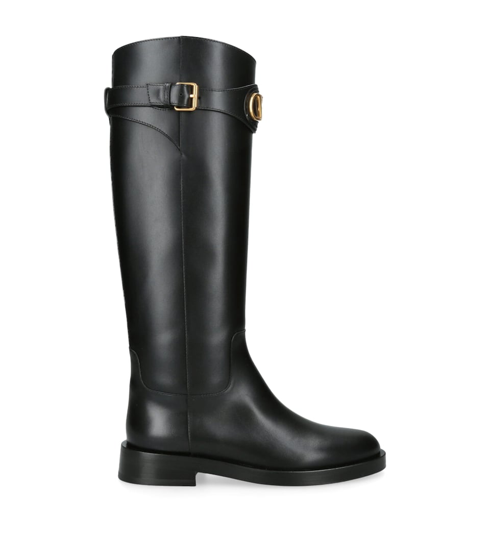 Leather Signature VLogo Riding Boots 30