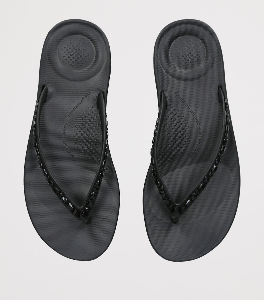 IQUSHION Sparkle Flip Flops BLACK Image 4