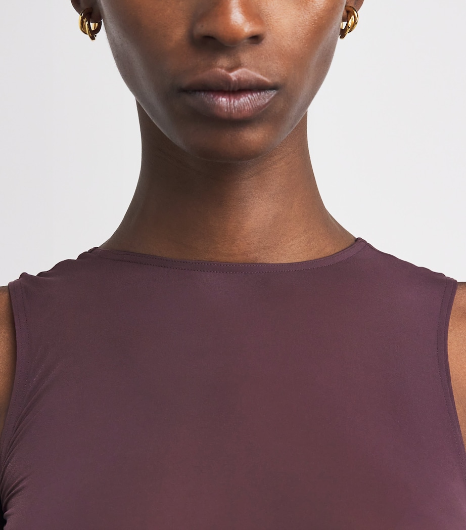 Sheer Ruched Maxi Dress 3249 WILD PLUM Image 4