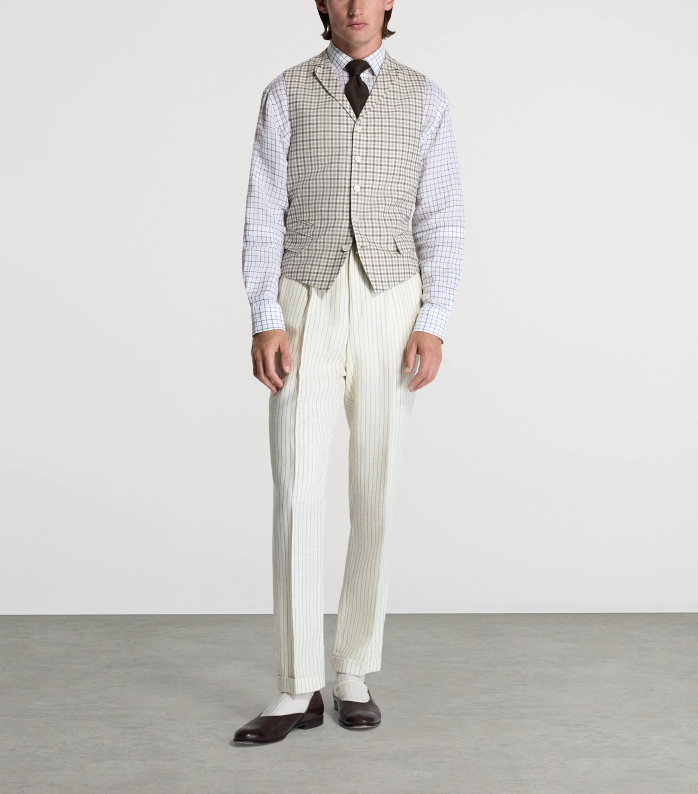 Dunhill Mens Check Single-Breasted Waistcoat Image 2