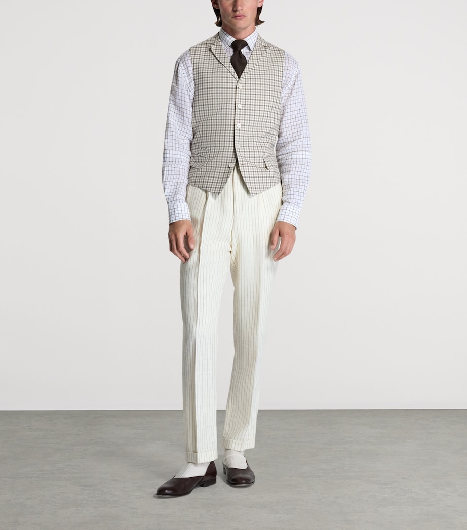 Dunhill Mens Check Single-Breasted Waistcoat Image 2