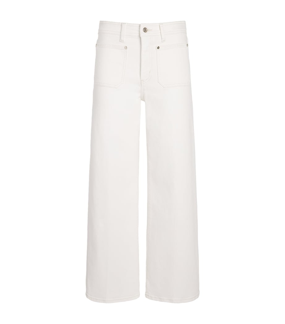 FRAME Womens Le Slim Palazzo High-Rise Wide-Leg Jeans Au Natural Clean Image 1