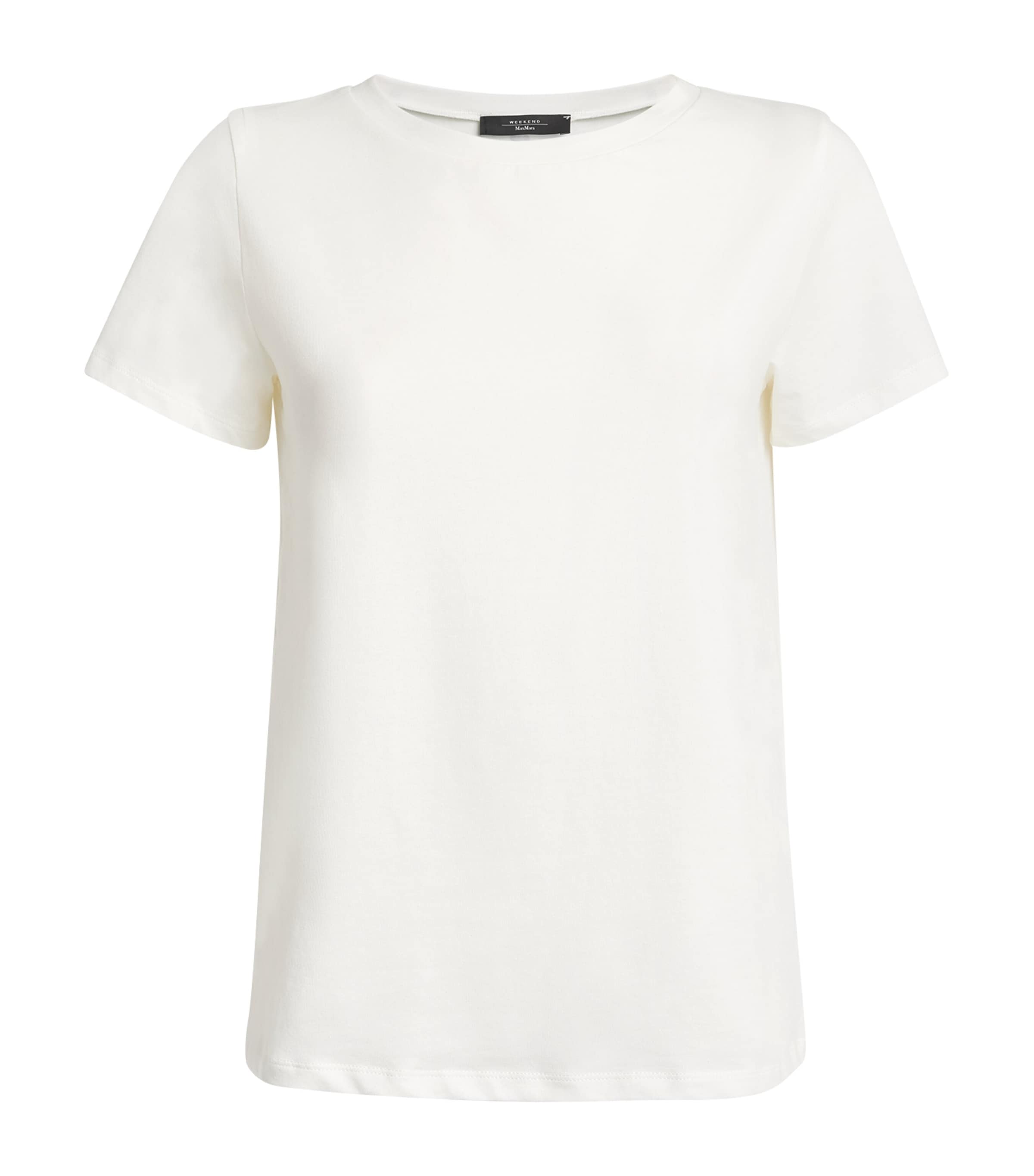 Weekend Max Mara Womens Stretch-Cotton T-Shirt White Image 1