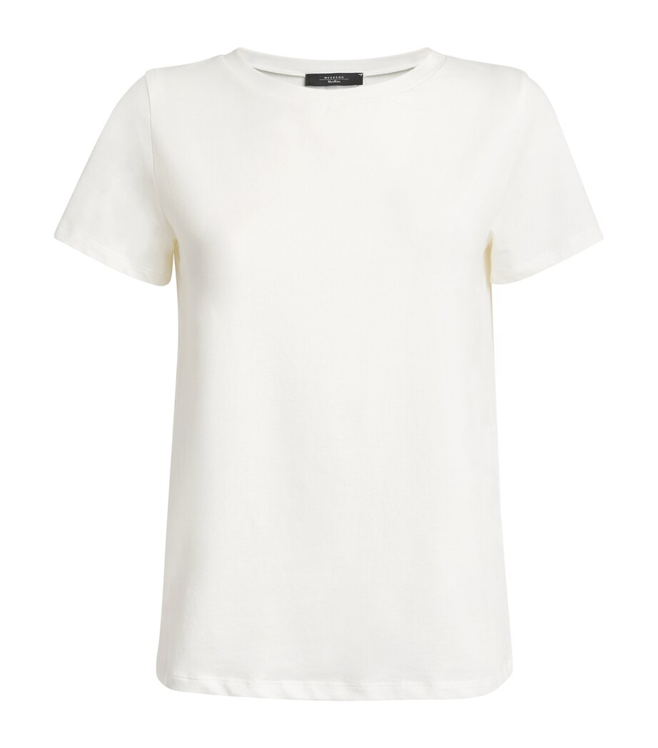 Weekend Max Mara Womens Stretch-Cotton T-Shirt White Image 1