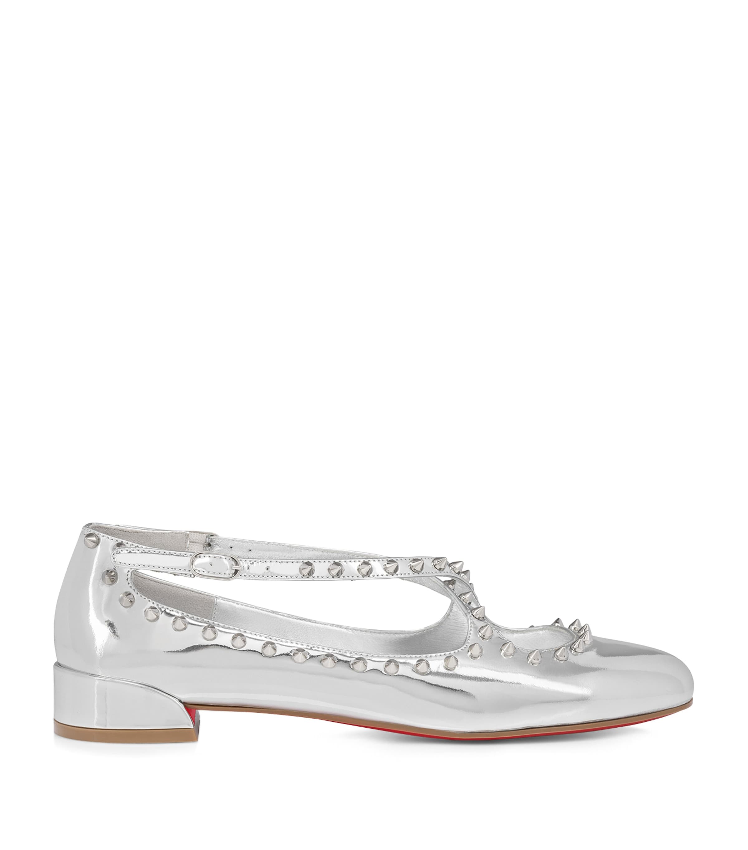 Christian Louboutin Pilouta Jane Spikes Leather Ballet Flats