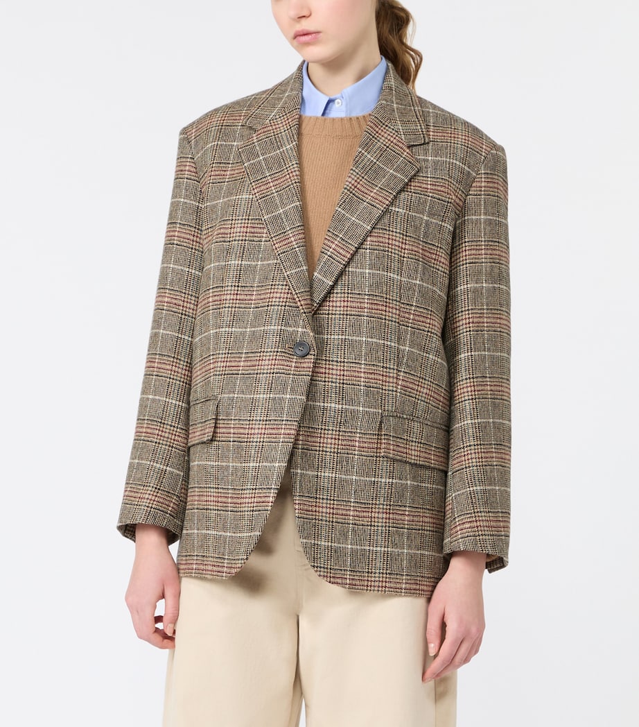 Weekend Max Mara Womens Virgin Wool-Blend Blazer Camel Image 3