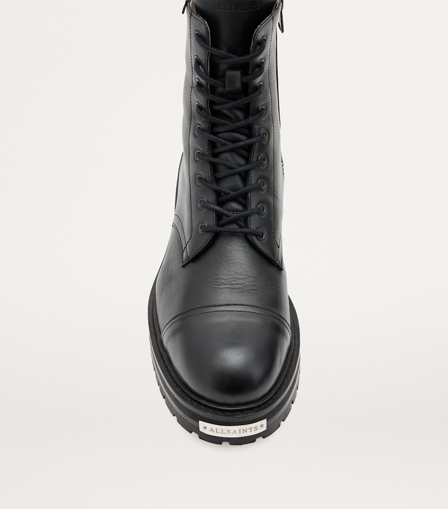 AllSaints Leather Hank Lace-Up Boots Black Image 5