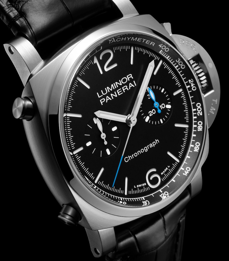 Stainless Steel Luminor Chronograph Watch 44mm BLACK Image 5