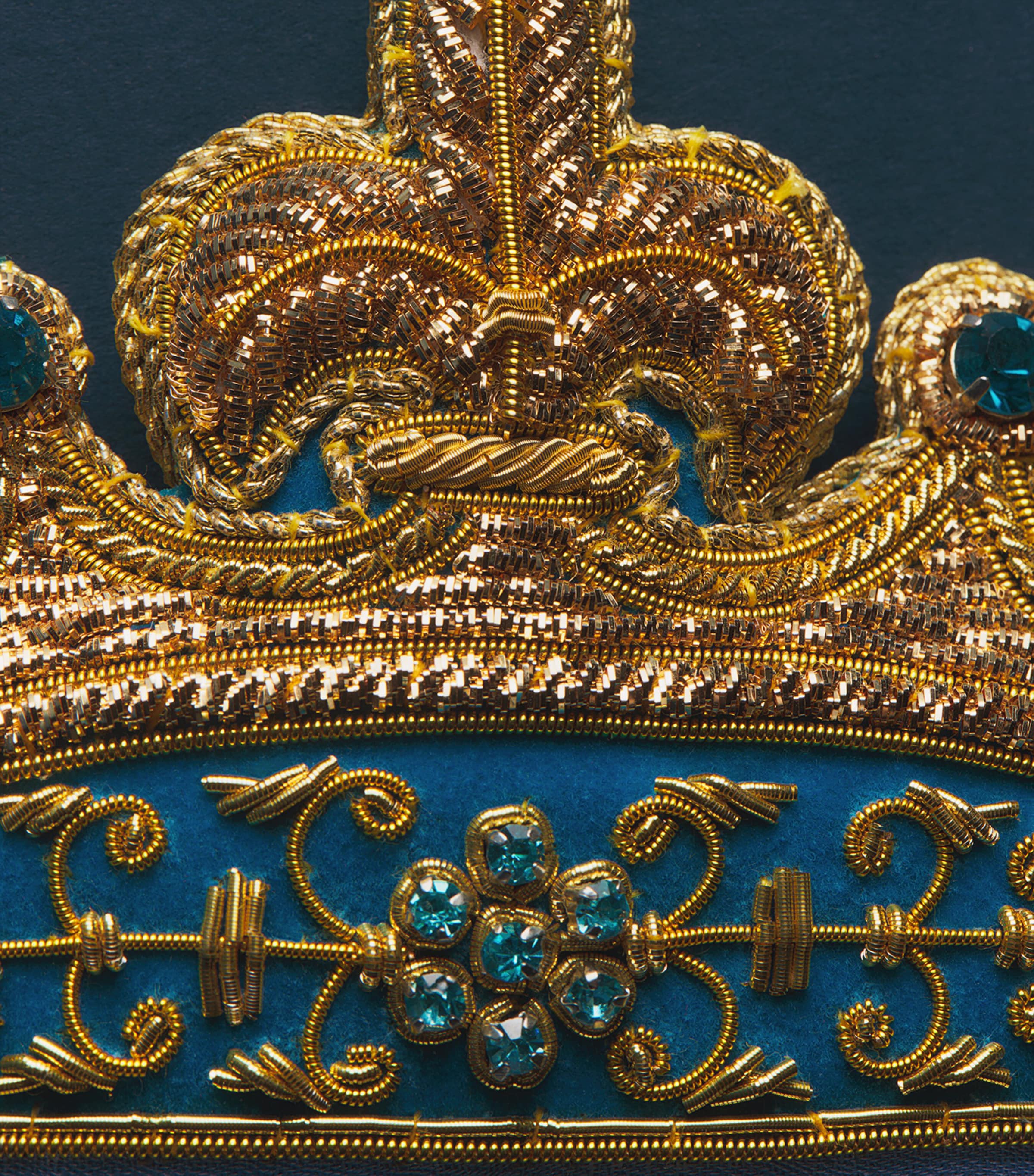 Tinker Tailor Beaded Coronet Crown Tree Decoration Royal Blue & Gold Image 2