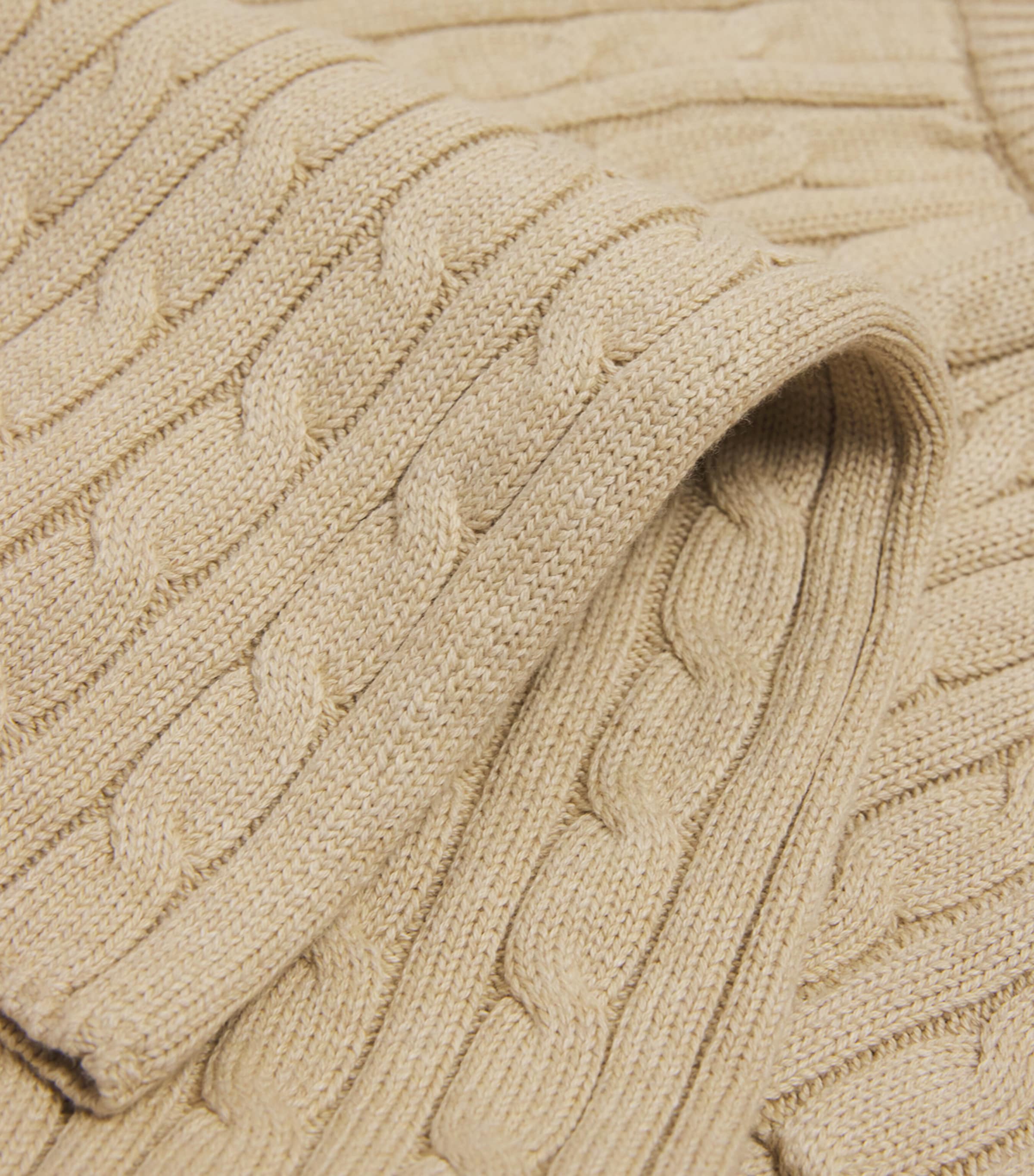 Ralph Lauren Kids Cotton Cable-Knit Polo Pony Sweatpants (2-6 Years) Tan Heather Image 3