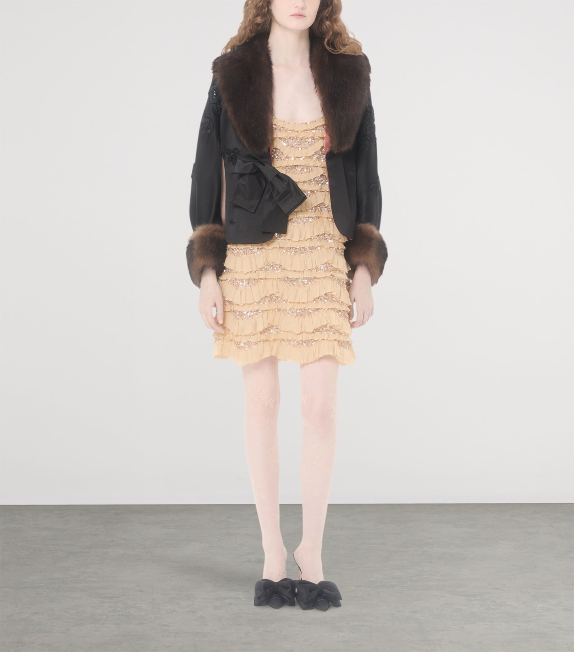 Silk Ruffled Mini Dress CGL Image 5