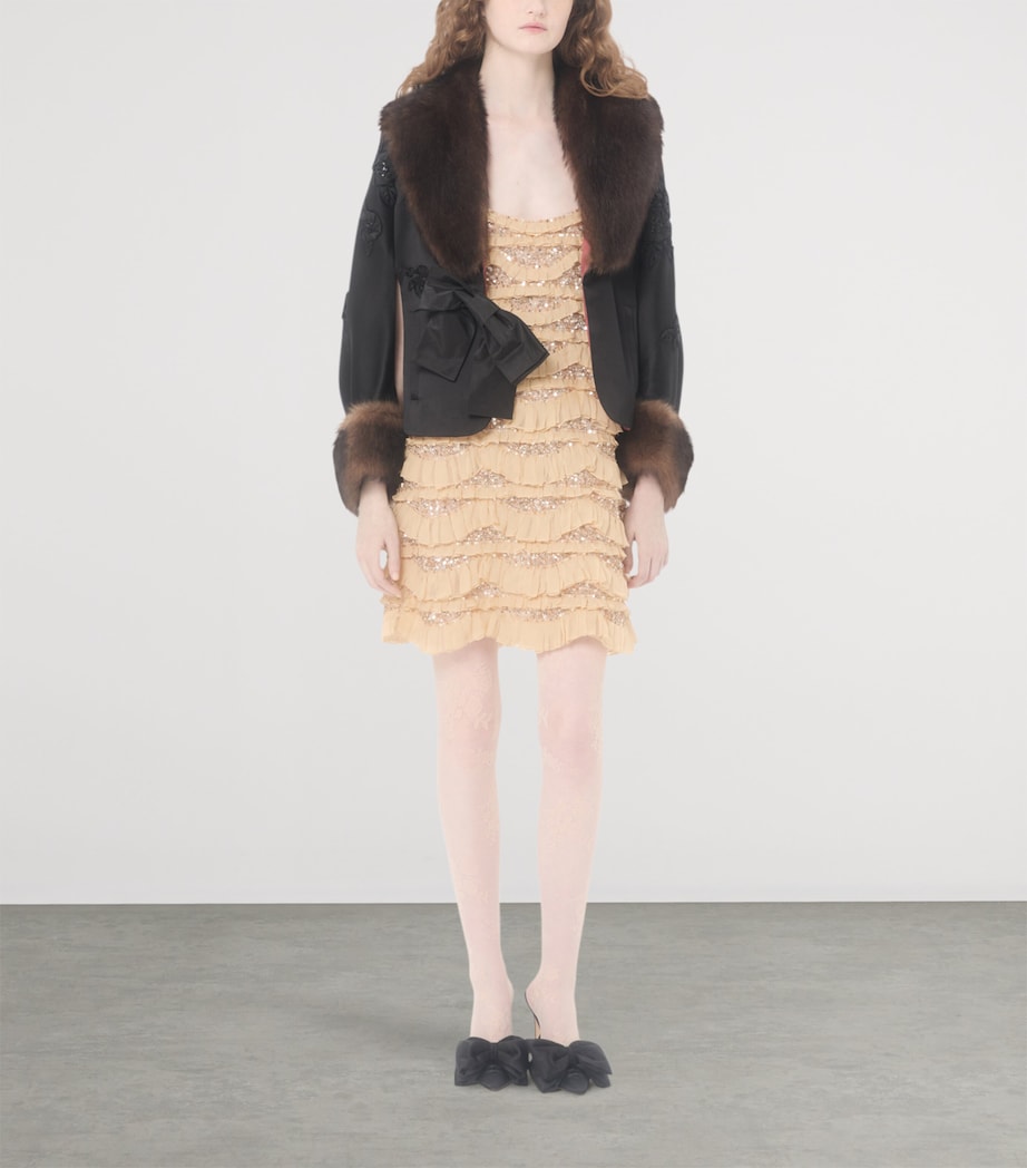 Silk Ruffled Mini Dress CGL Image 5