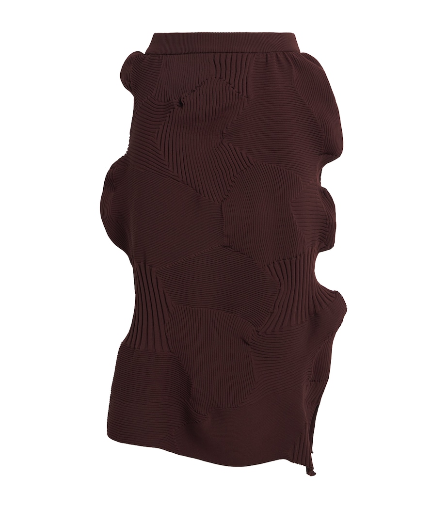 Issey Miyake Womens Kone Kone Knit Skirt Dark Brown Image 1