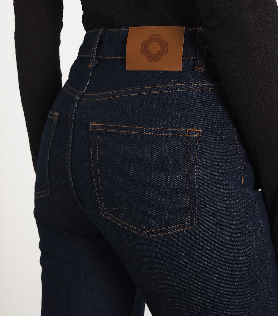 Maje Womens Patch-Pockets Straight-Leg Jeans Dark Blue Image 6