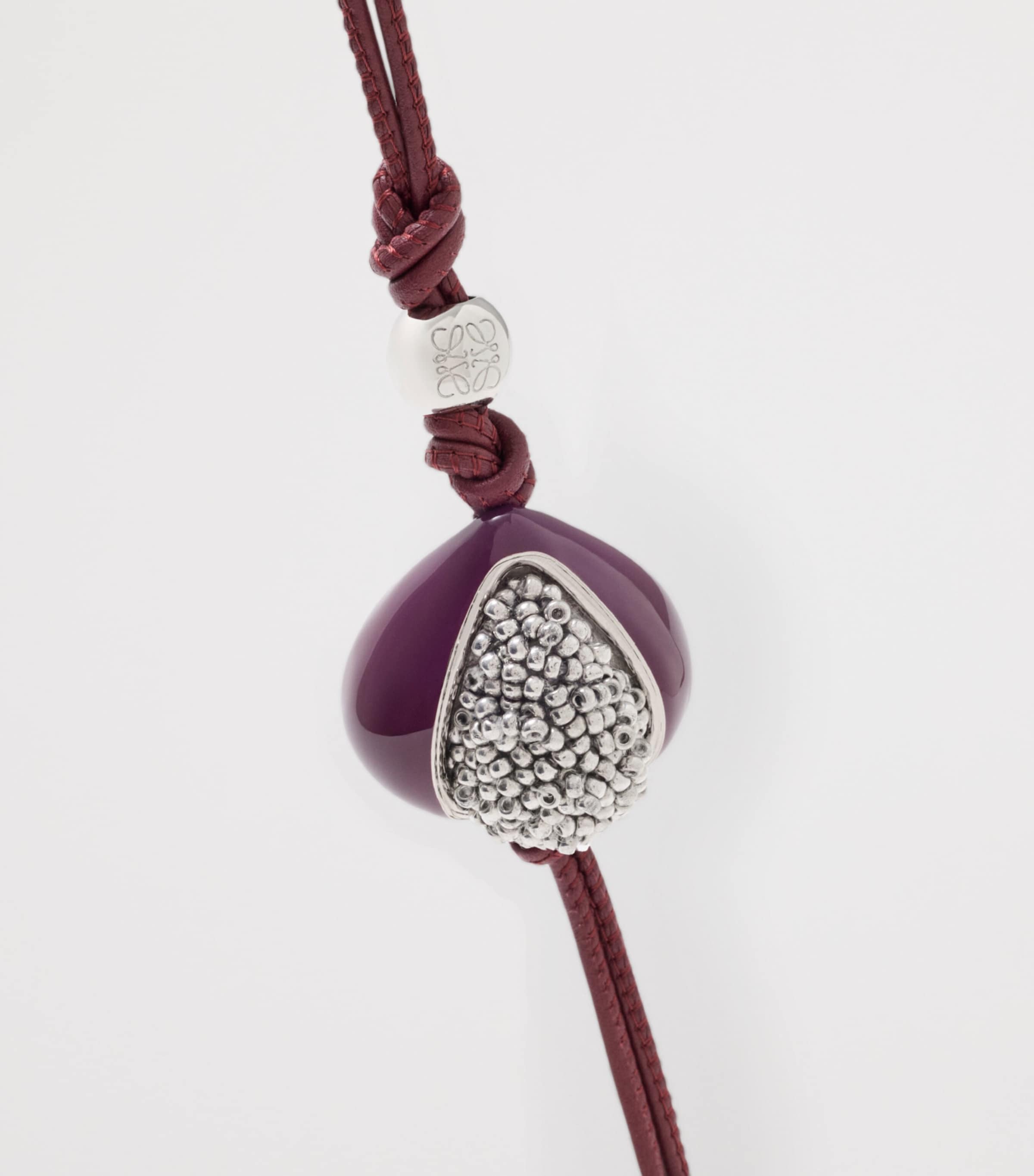 LOEWE Leather Fig Bag Charm Purple/silver Image 2