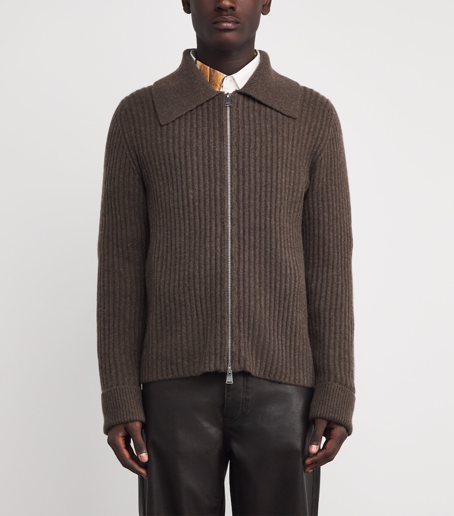Cashmere Geoff Zip-Up Jacket CHOCOLATE MELANGE Image 3