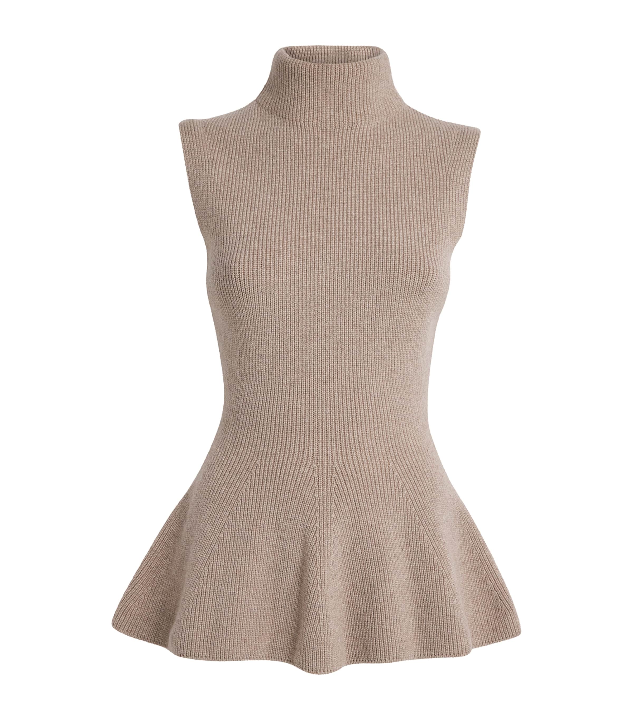 Rohe Sculptural Sleeveless Knitted Top Taupe Melange In Brown