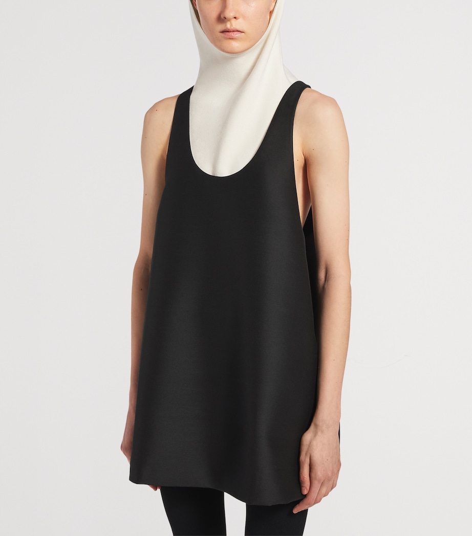 Balenciaga Womens Wool-Silk Scoop-Neck Top Image 5