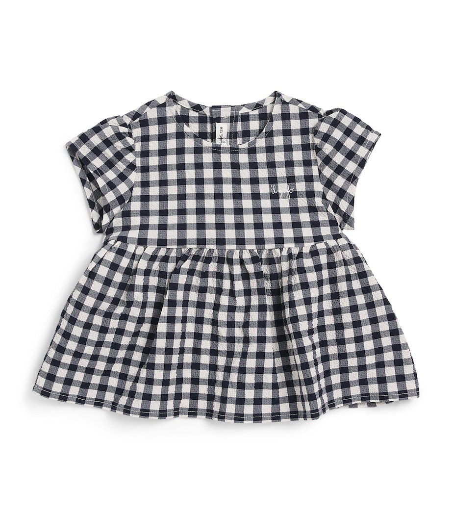 Cotton Gingham Print Dress (6-36 Months) 497 BLUE Image 1