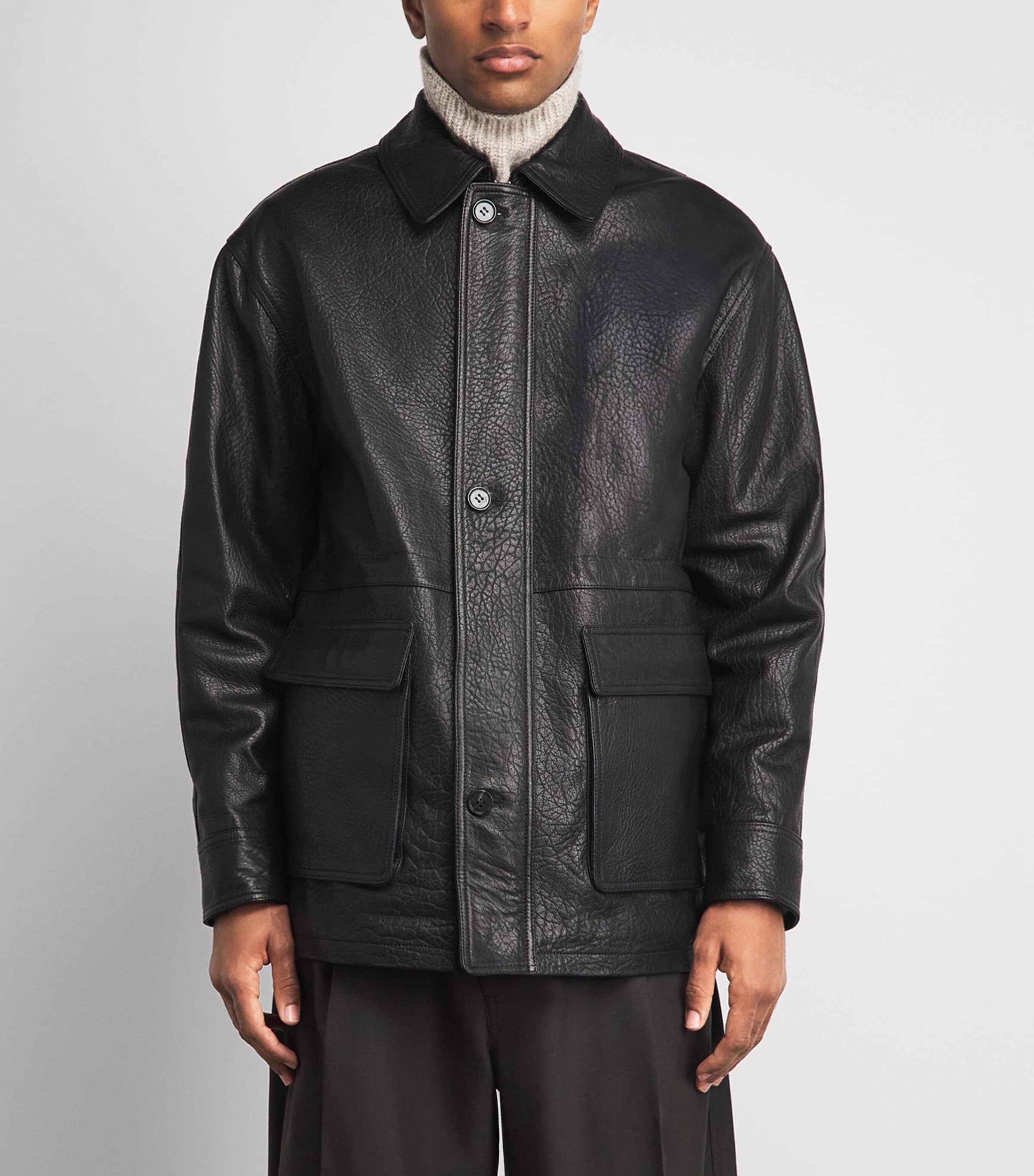 Arma Mens Lambskin Mavis Jacket Black Image 4