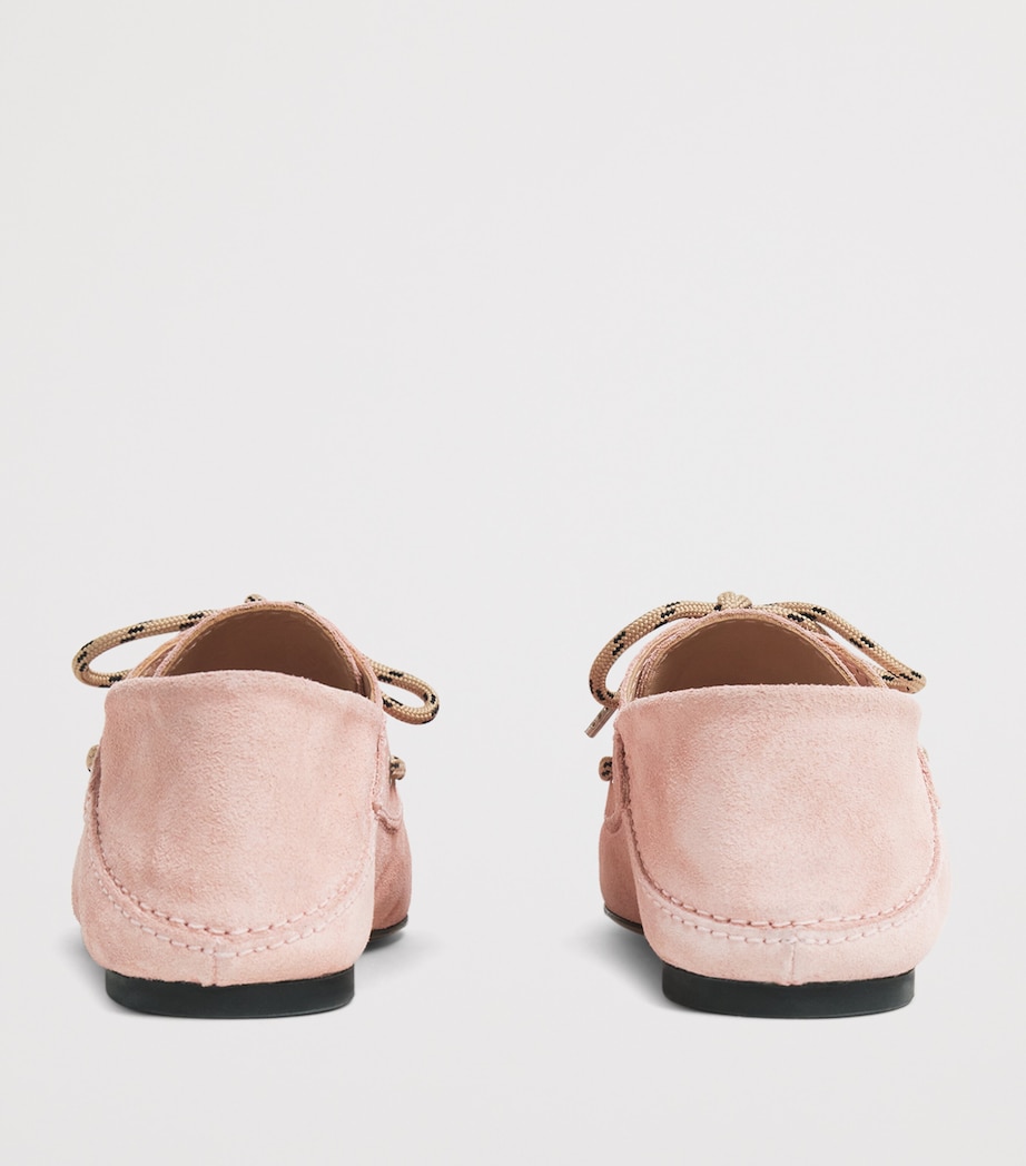 Sandro Paris Suede Boat Shoes Pink Image 5
