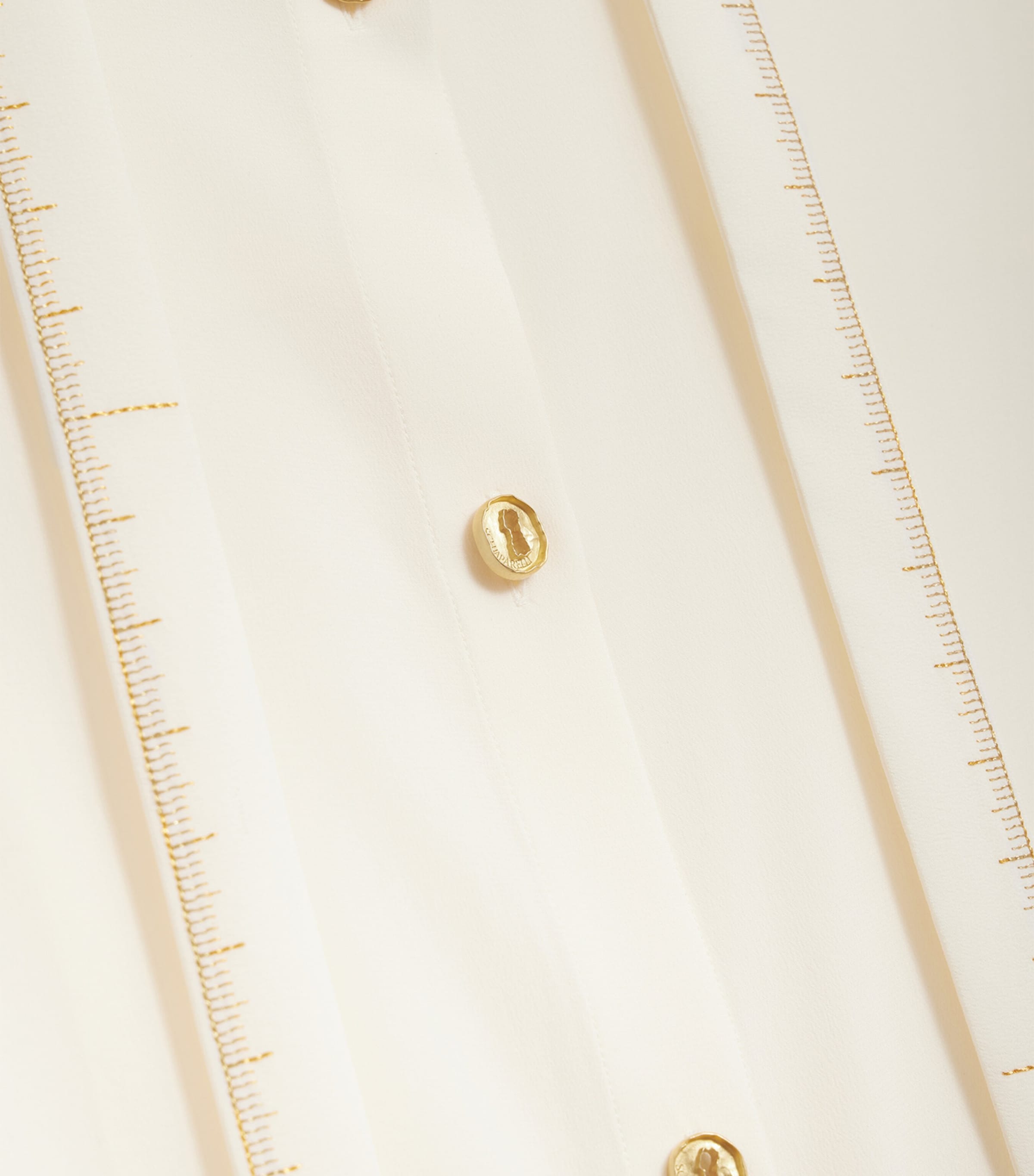 Schiaparelli Womens Silk Measuring Tape Blouse Ecru Image 7