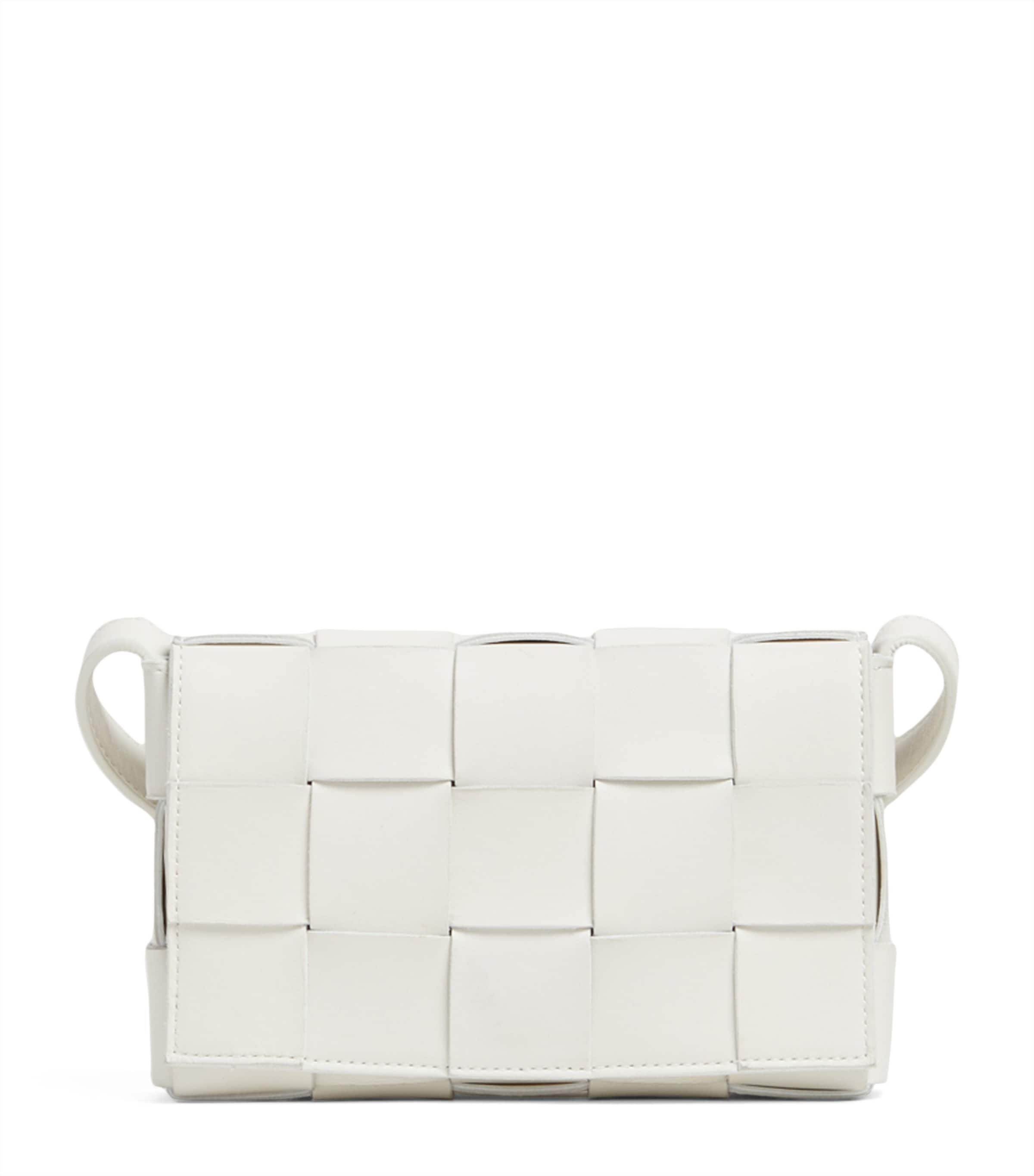 Bottega Veneta Small Leather Cassette Cross-body Bag In White