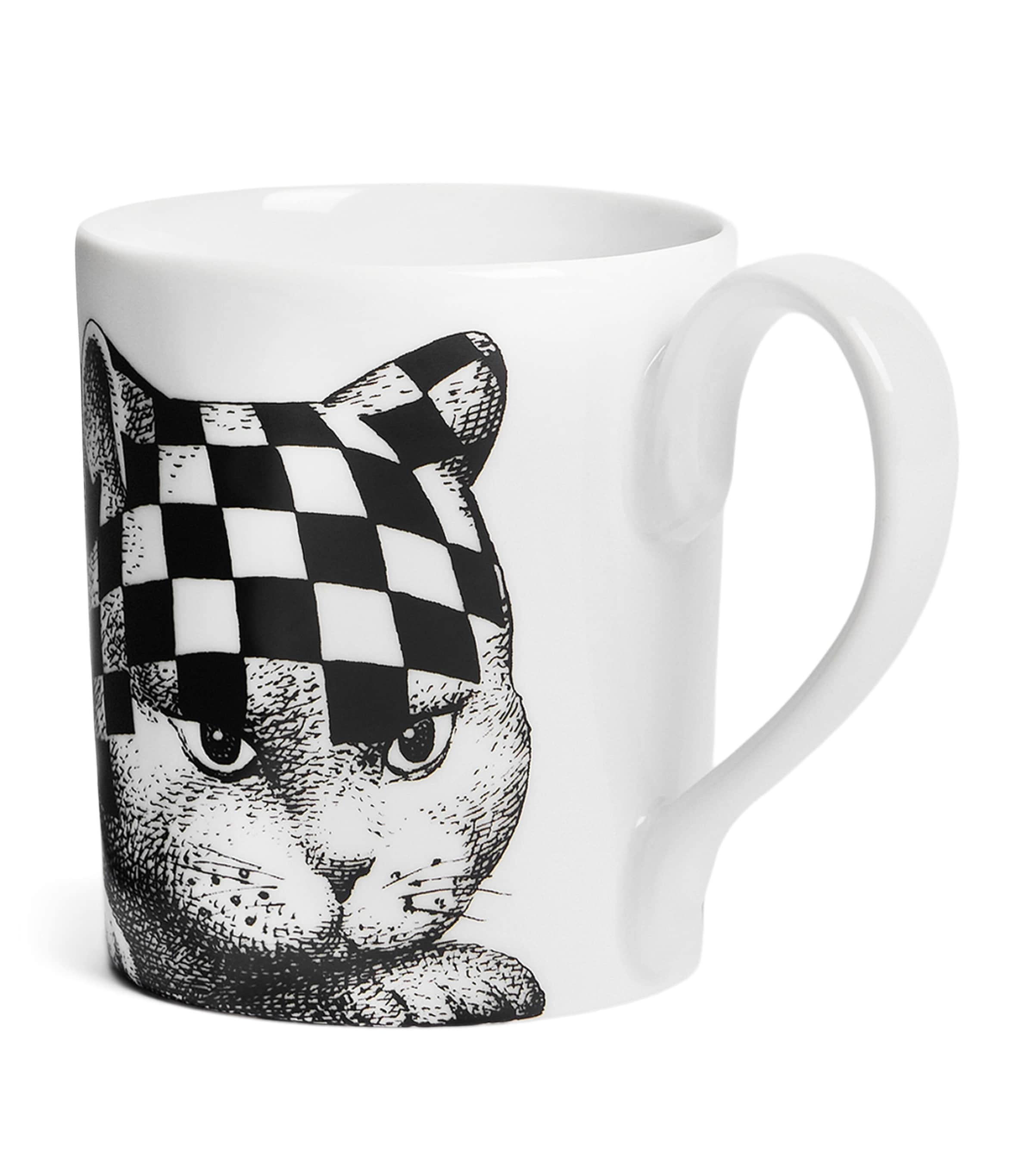 Fornasetti Porcelain High Fidelity Mug In White