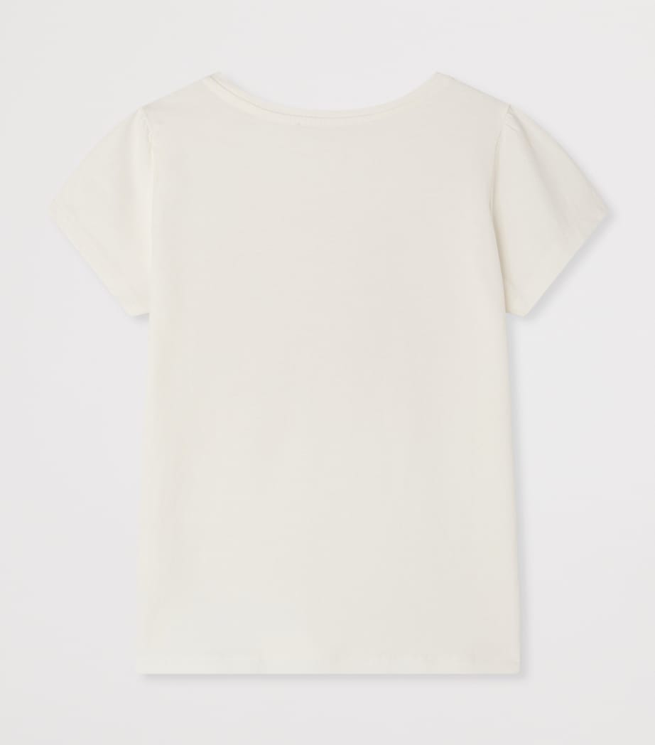 Bonpoint Cotton Cherry Print T-Shirt (4-8 Years) Upb Blanc Lait Image 2