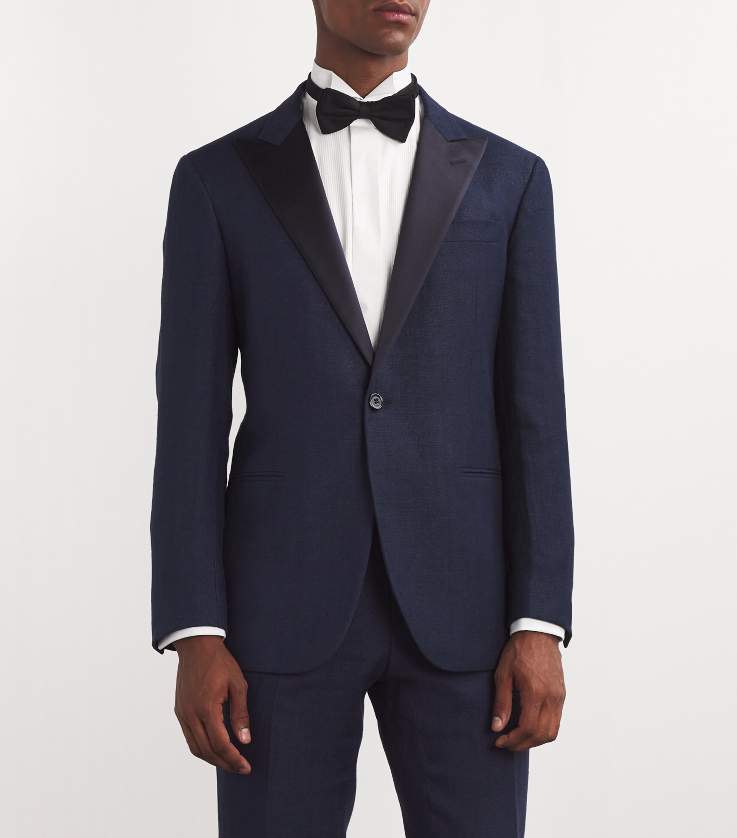 Polo Ralph Lauren Mens Linen Tuxedo Jacket Navy Image 3