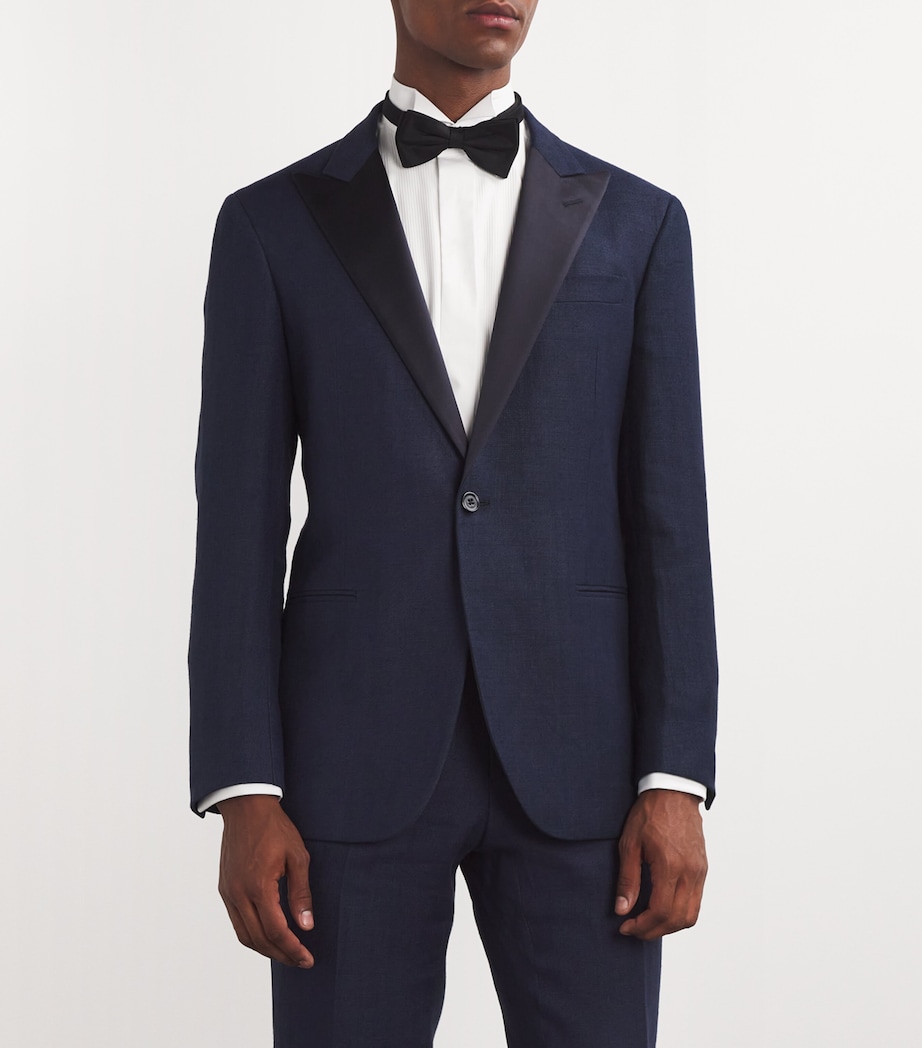 Linen Tuxedo Jacket NAVY Image 3