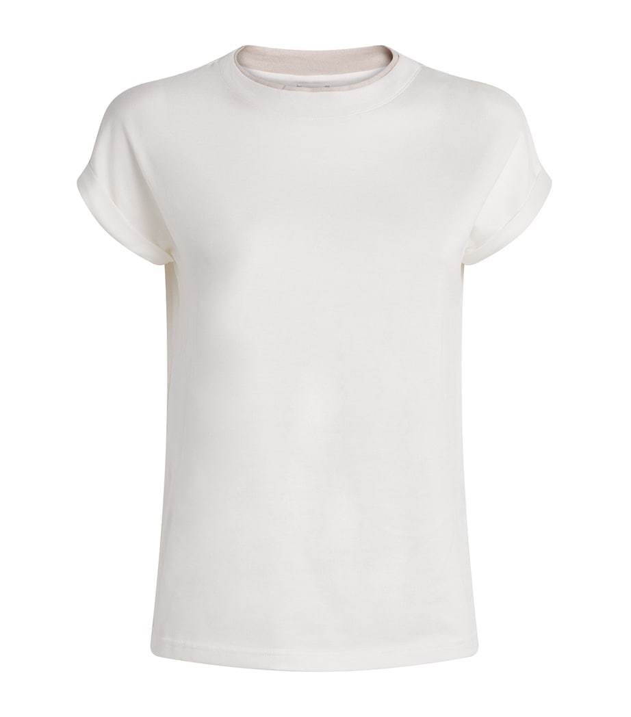 Cotton Double Crew-Neck T-Shirt AVORIO SABBIA Image 1