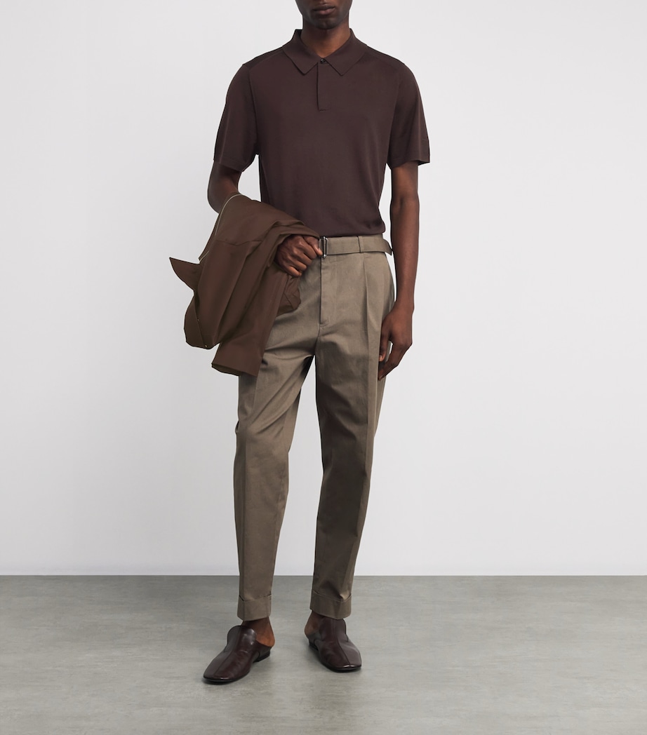 Merino Signature Stripe Polo Shirt 29_VERY DARK RED Image 2