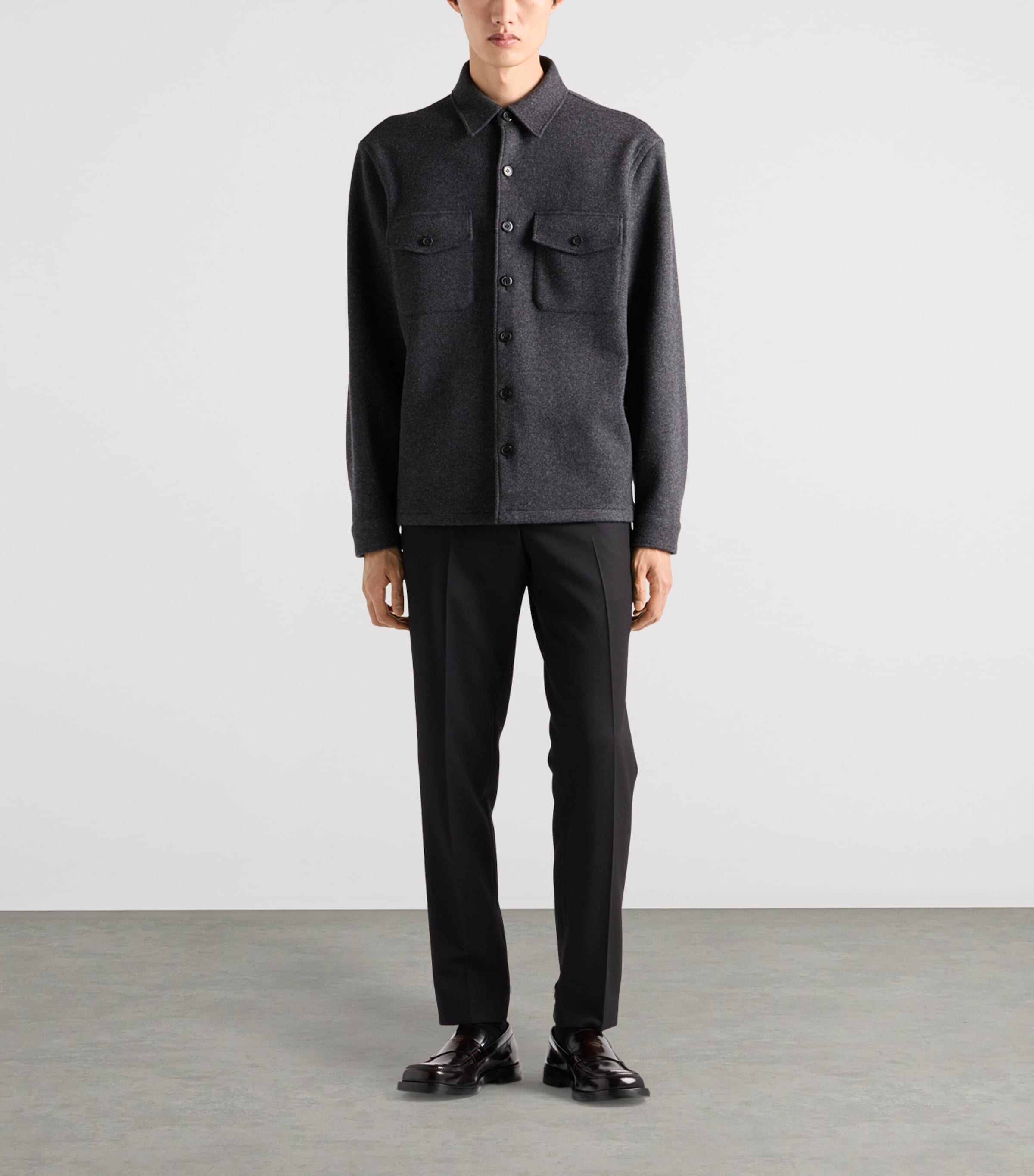Wool-Cashmere Overshirt F0AGF Image 2