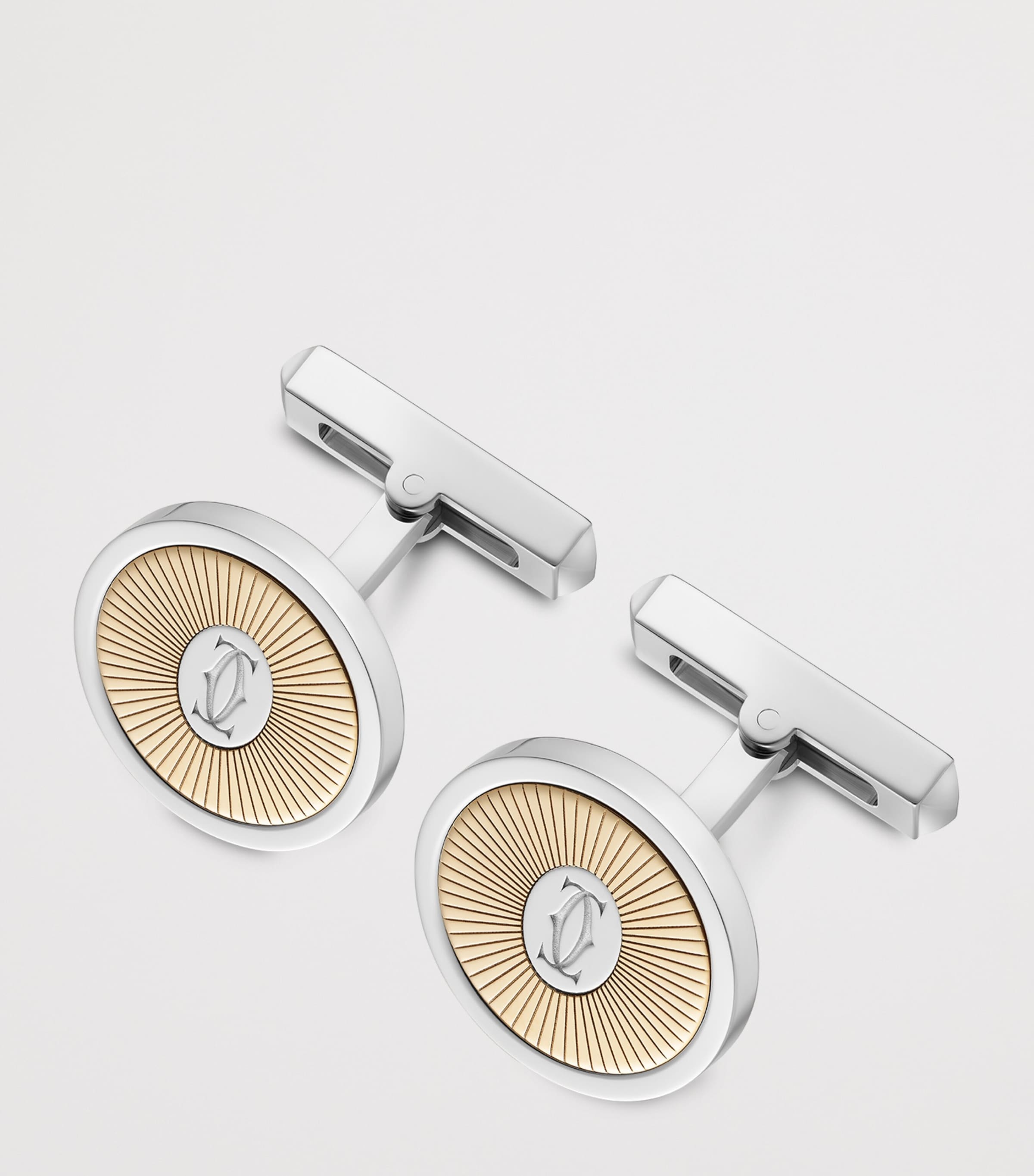 Sterling Silver and Yellow Gold Double C de Cartier Cufflinks SILVER Image 4