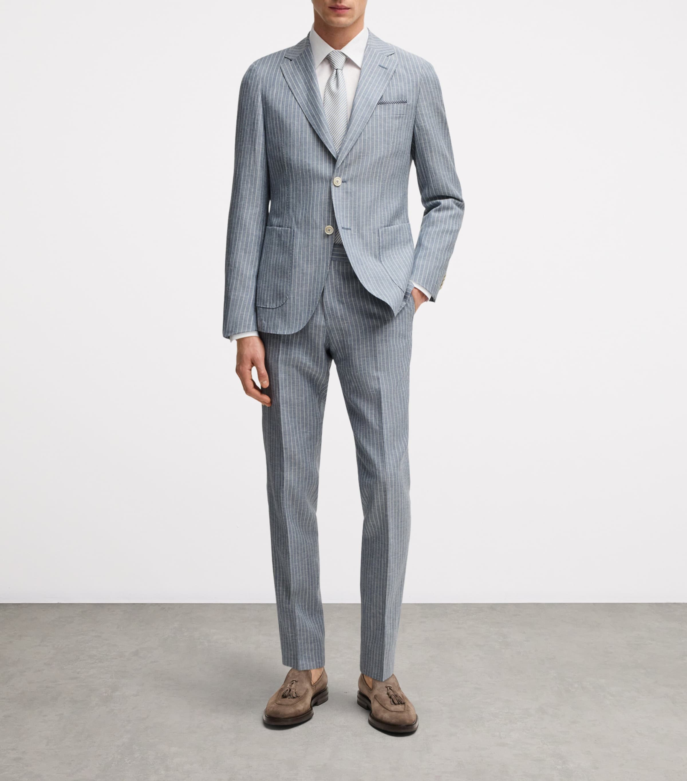 Virgin Wool-Linen Slim Blazer 451 Image 5