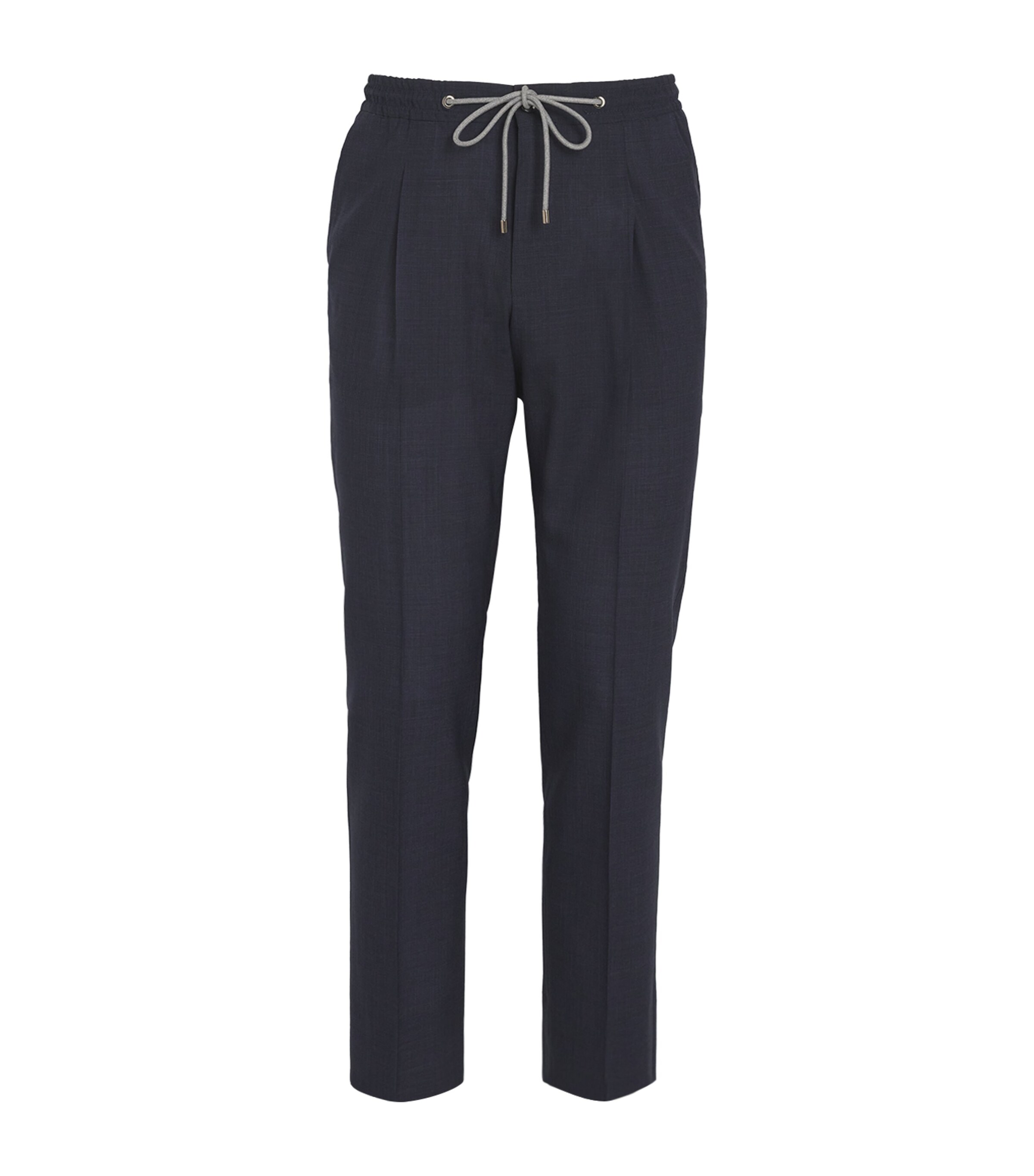 Virgin Wool Drawstring Trousers 002 DARK BLUE Image 1