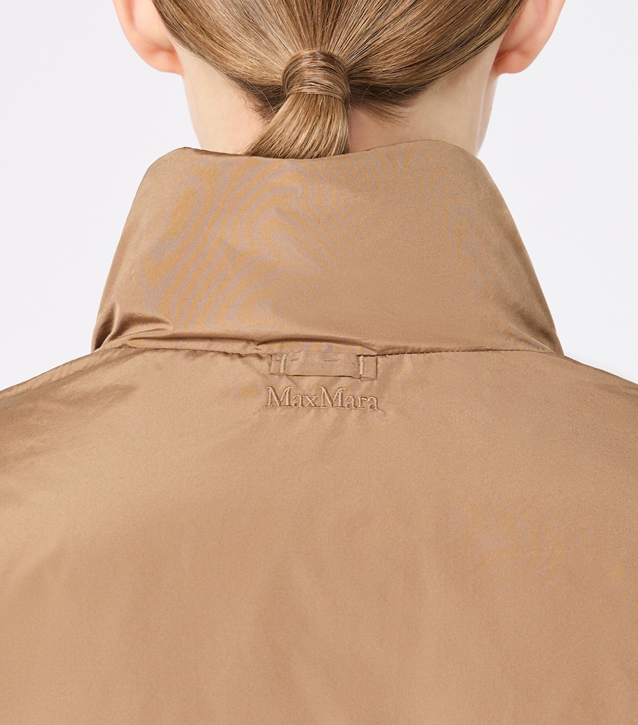 Max Mara Womens Camel Wool Down-Filled Jacket Beige Image 5