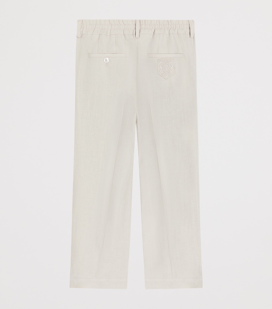 Dolce&Gabbana Kids Linen Trousers (8-14 Years) Beige Image 2